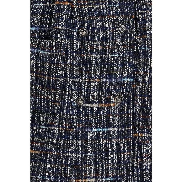 Sandro Double-breasted Bouclé-tweed Mini Dress in Black sz 38 M - Picture 5 of 16